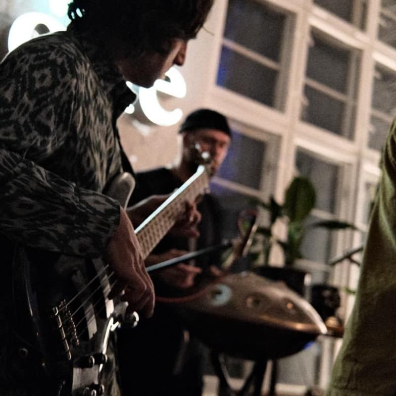Cover Image for Tea & Bass Guitar. Open Tearoom