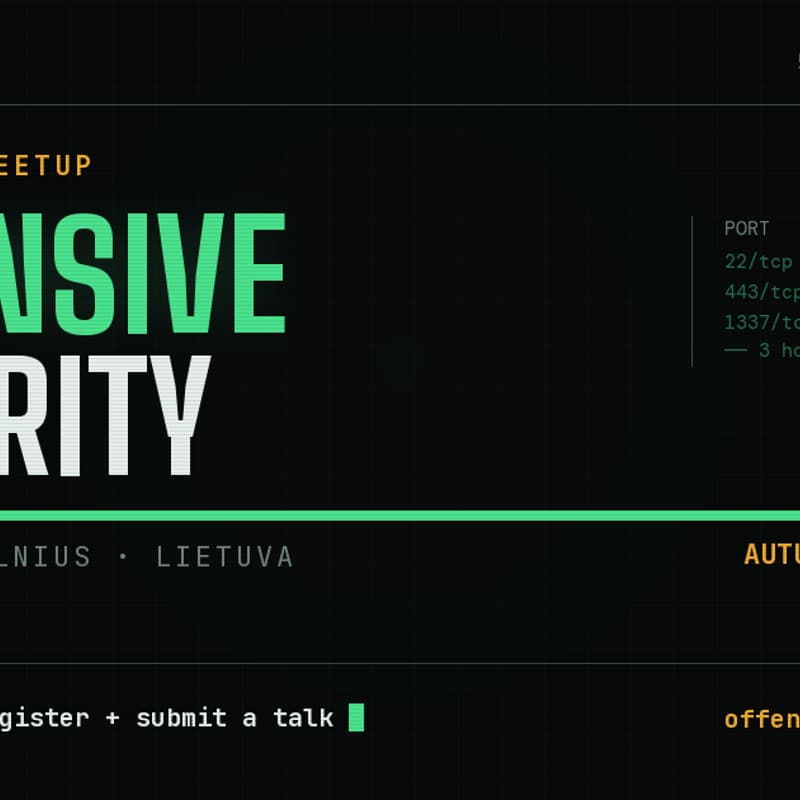 Cover Image for Vilnius OffSec Meetup #001 — Talks Night