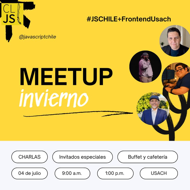 Cover Image for Meetup Invierno JSCHILE + Frontend USACH