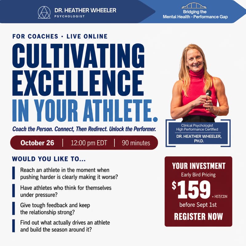Cover Image for Cultivating Excellence in Your Athlete, a session for coaches (Session 2)