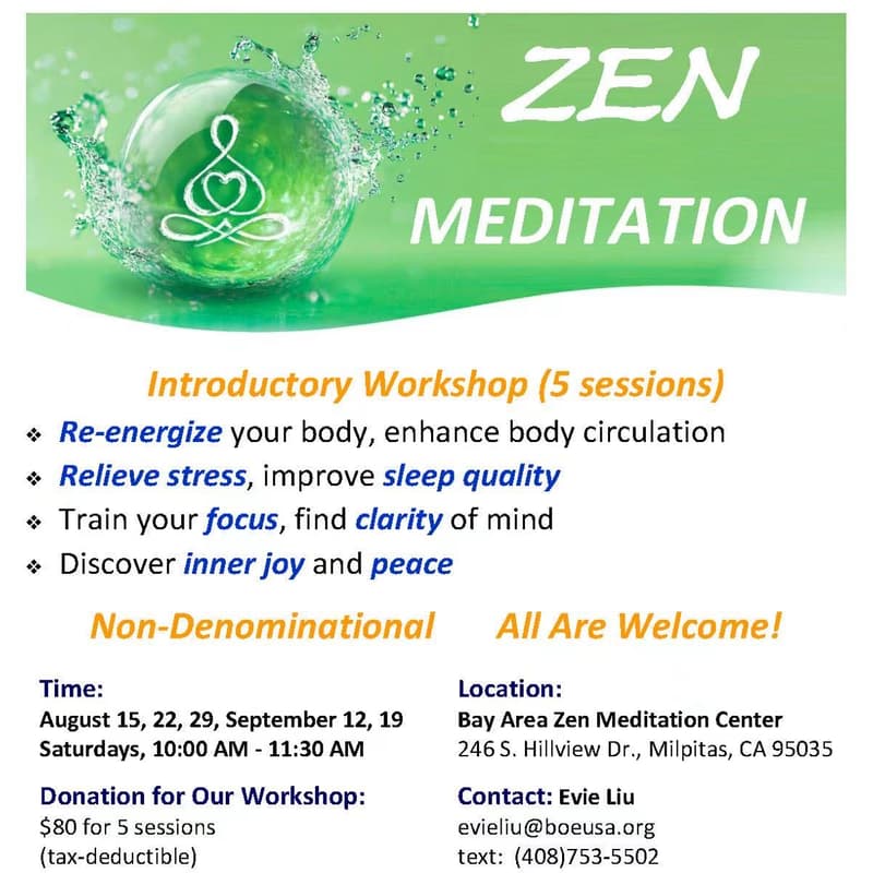 Cover Image for 5-Session Introductory Zen Meditation Workshop