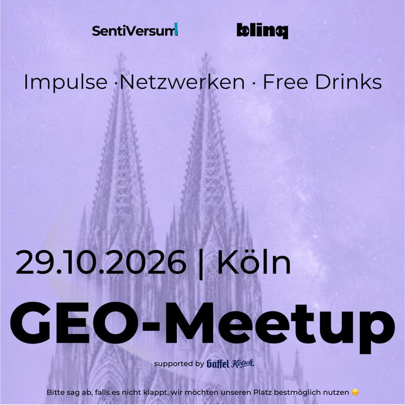 Cover Image for GEO-Meetup by blinq & SentiVersum