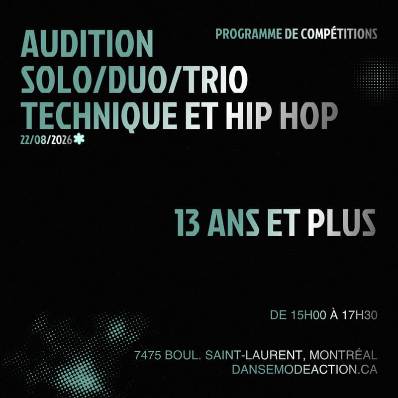 Cover Image for Audition Solo/Duo/Trio - 13 ans et plus