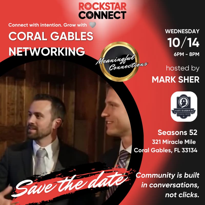 Cover Image for Free Coral Gables Rockstar Connect Networking Event (October)