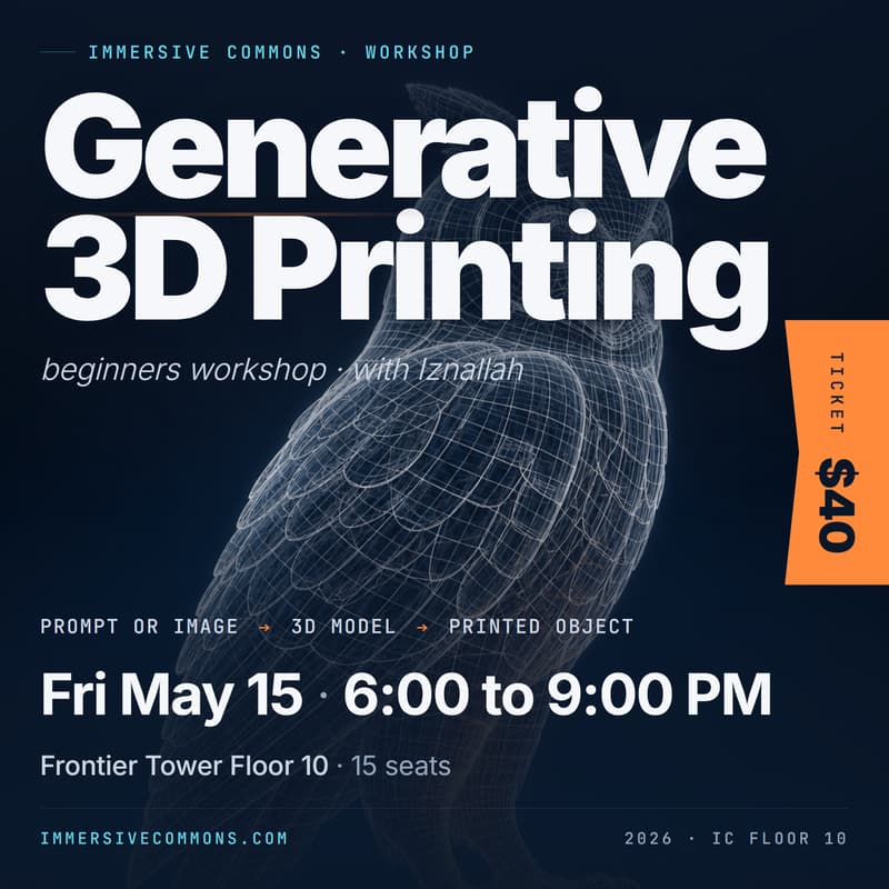 Cover Image for Generative 3D Printing: beginners workshop