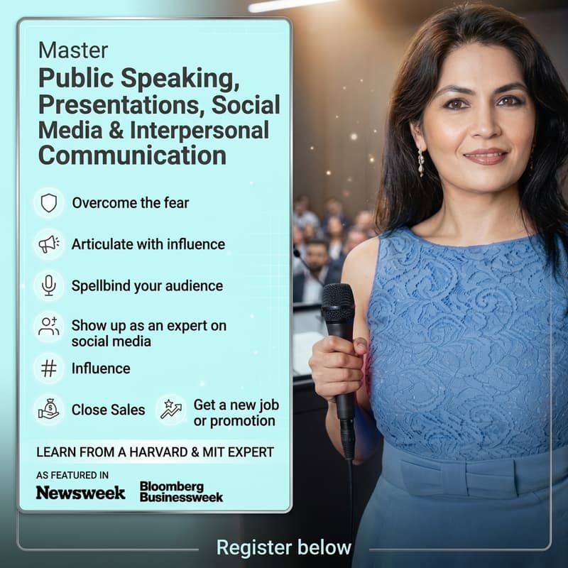 Cover Image for Master Communication Skills For Presentations, Stages, Social Media, Sales, Virtual or In Person Conversation