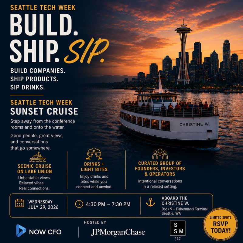 Cover Image for Build. Ship. Sip. — Sunset Cruise | SSM + JP Morgan + NOW CFO