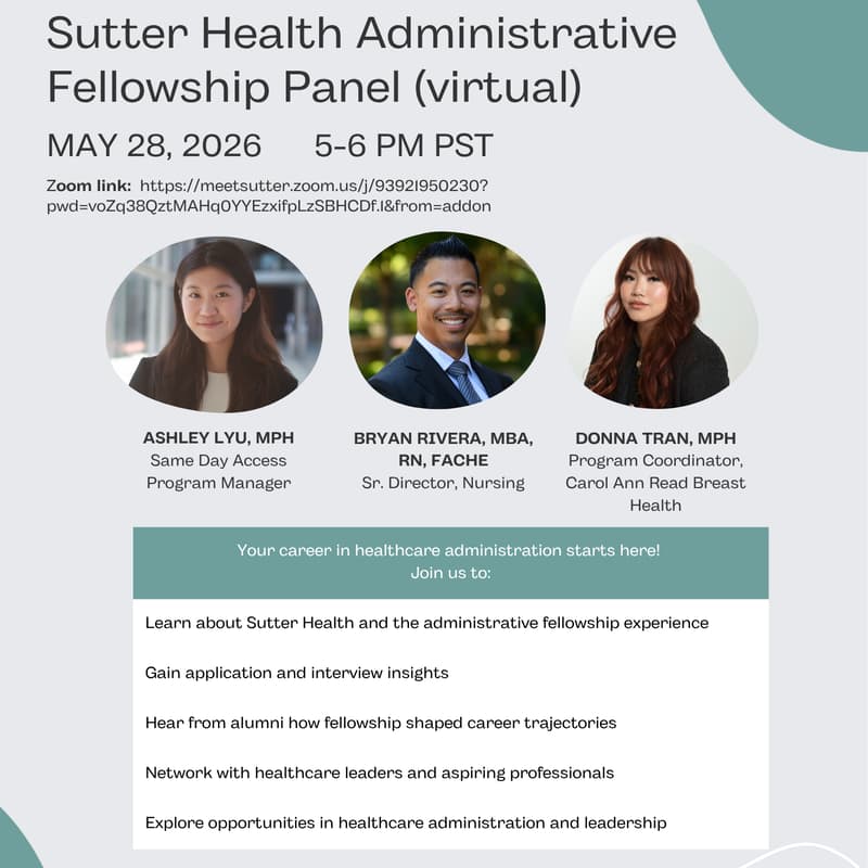 Cover Image for AAHL x Sutter Health Present: Sutter Health Administrative Fellowship Panel
