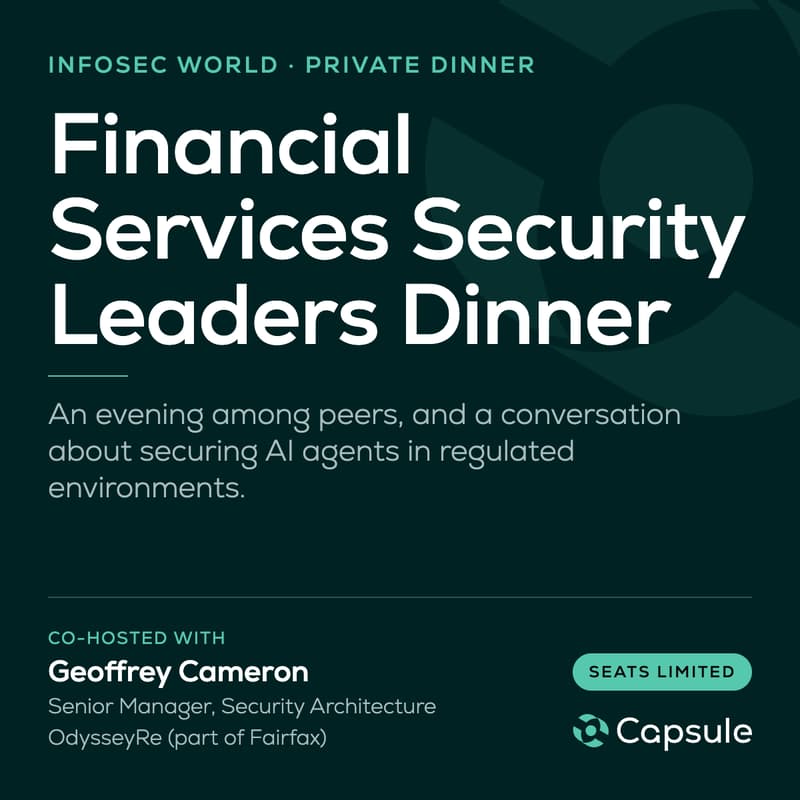 Cover Image for InfoSec World Private Dinner: Financial Services Security Leaders on AI Agents