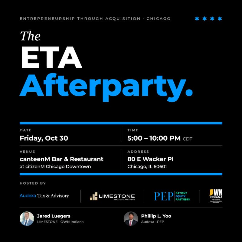 Cover Image for The ETA Afterparty, 5:00 to 10:00 p.m. CT