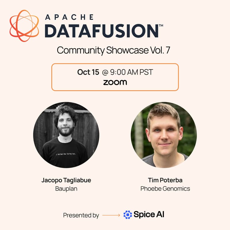 Cover Image for DataFusion Community Showcase Vol. 7: Bauplan & Phoebe Genomics