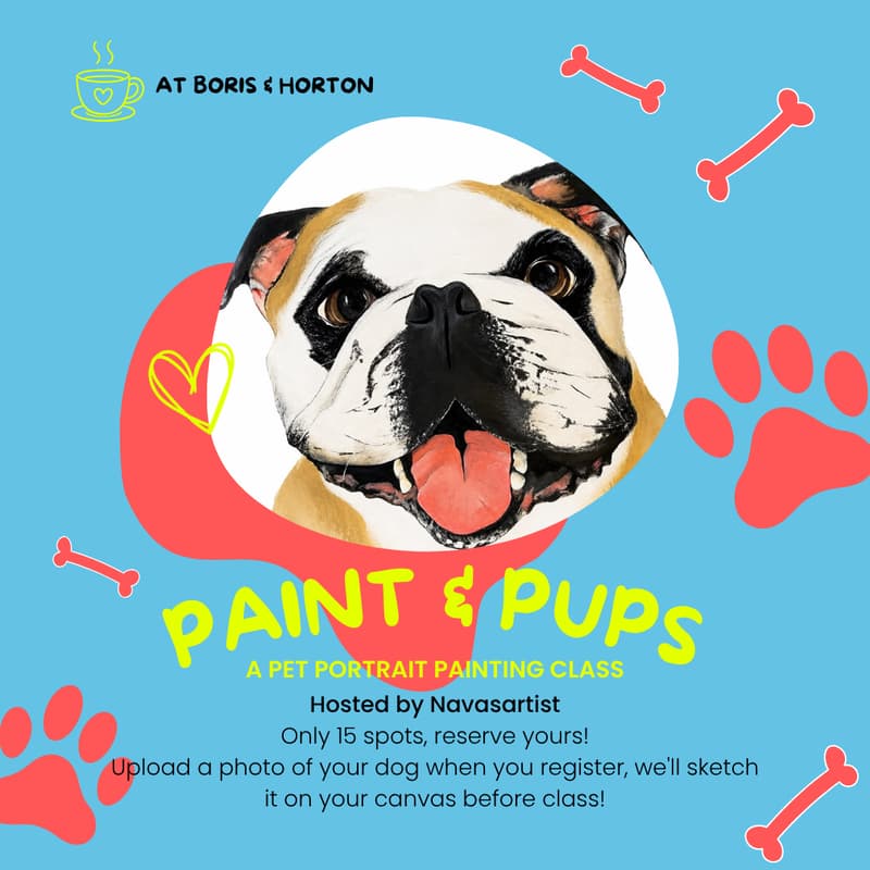 Cover Image for Paint & Pups: Pet Portrait Class x Boris and Horton 🐶