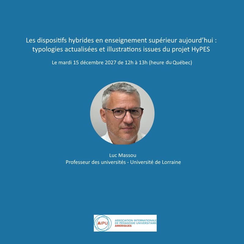 Cover Image for Les dispositifs hybrides en enseignement supérieur aujourd’hui : typologies actualisées et illustrations issues du projet HyPES