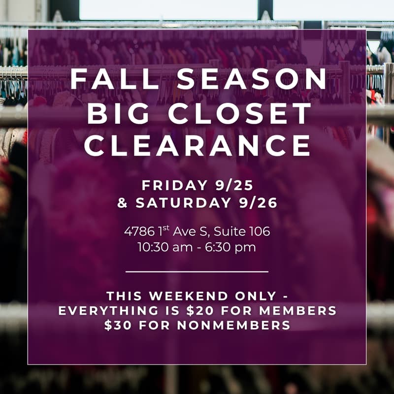Cover Image for Fall Season Big Closet Clearance