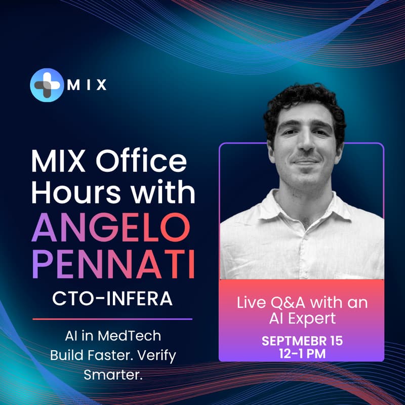 Cover Image for Getting the most out of AI as a Medtech startup | MIX Office Hours | Angelo Pennati