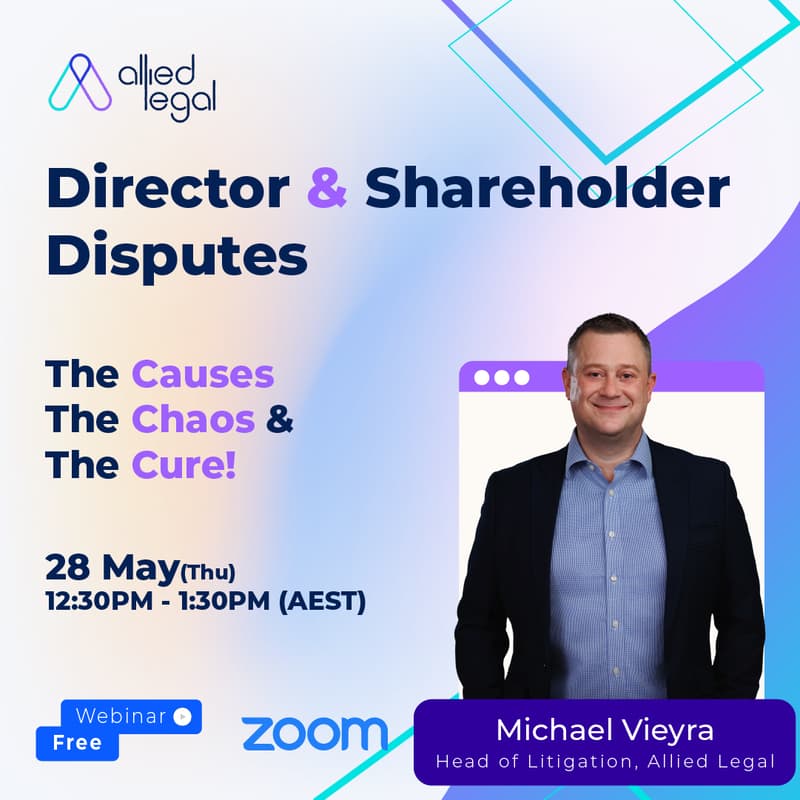Cover Image for Director & Shareholder Disputes: The Causes, The Chaos & The Cure [FREE WEBINAR]