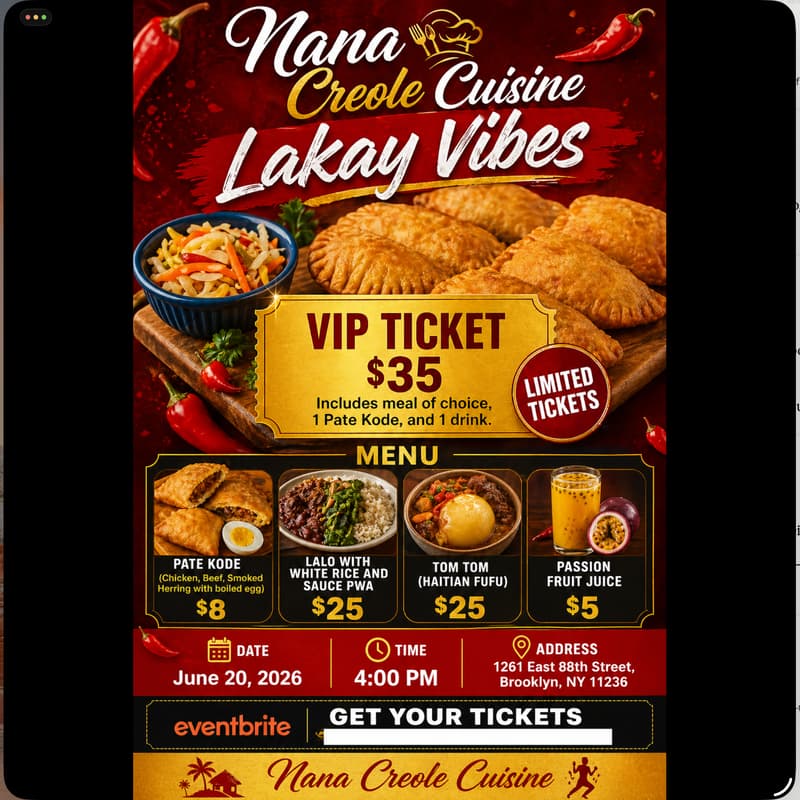 Cover Image for Lakay Vibes — Nana Creole Cuisine