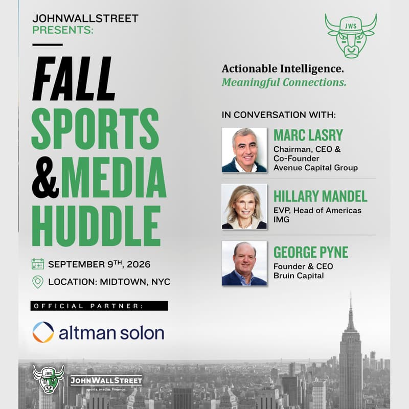 Cover Image for JohnWallStreet's Fall '26 Sports & Media Huddle