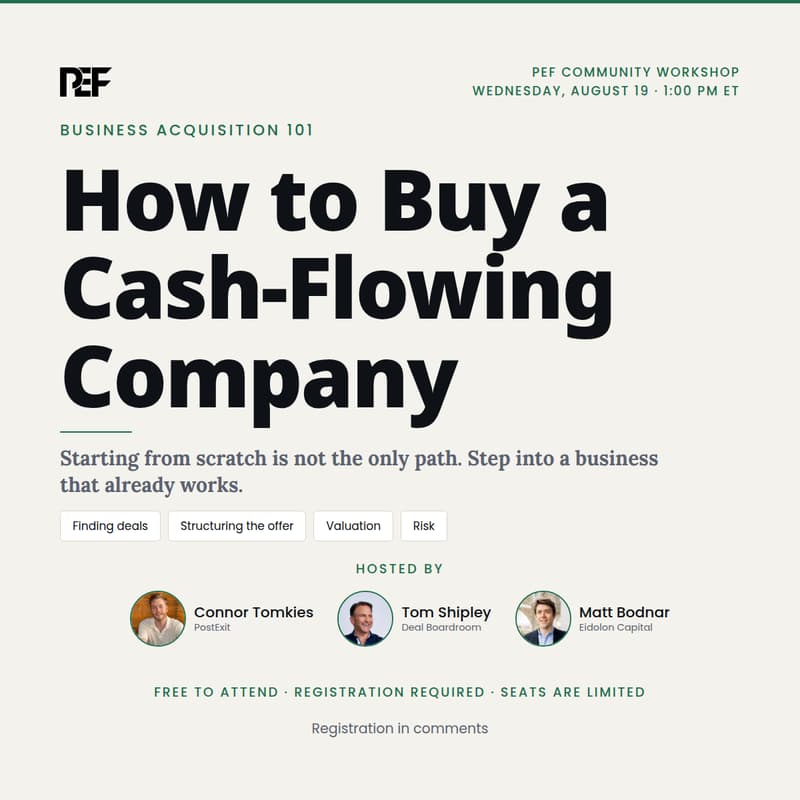 Cover Image for PEF: Buy, Don't Build: The Founder's Playbook for Acquiring Cash-Flowing Businesses