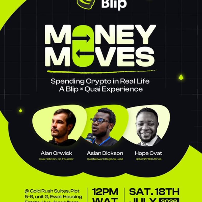 Cover Image for Money Moves: Spending crypto in real life · A Blip × Quai experience