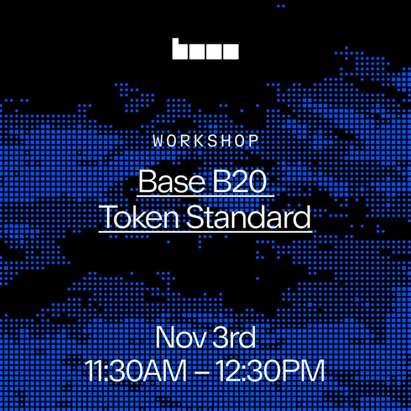 Cover Image for Base Workshop: B20 Token Standard