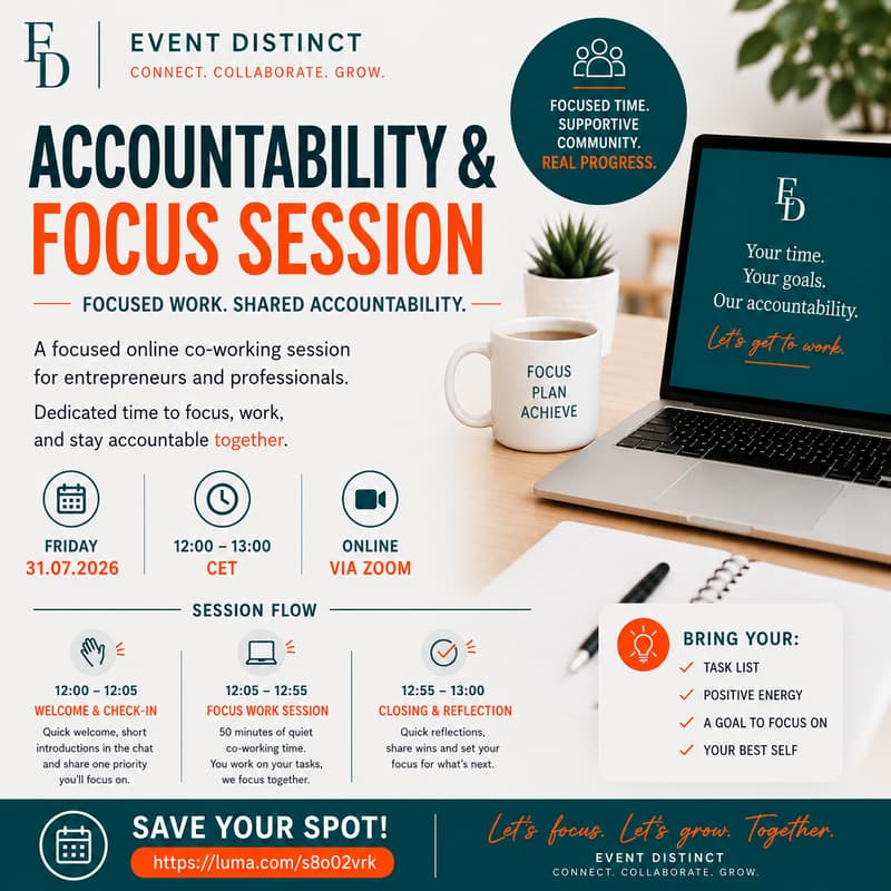 Cover Image for Focus Together: Hosted by Event Distinct