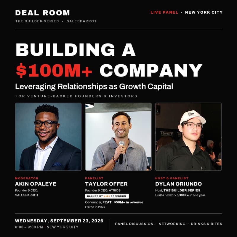Cover Image for Building a $100M+ Company - Leveraging Relationships as Growth Capital | The Builder Series X SalesParrot