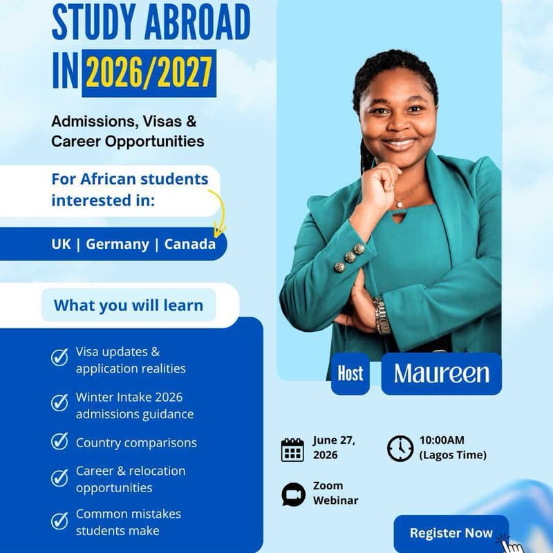 Cover Image for Study Abroad in 2026/2027: Admissions, Visas & Career Opportunities (UK, GERMANY & CANADA)