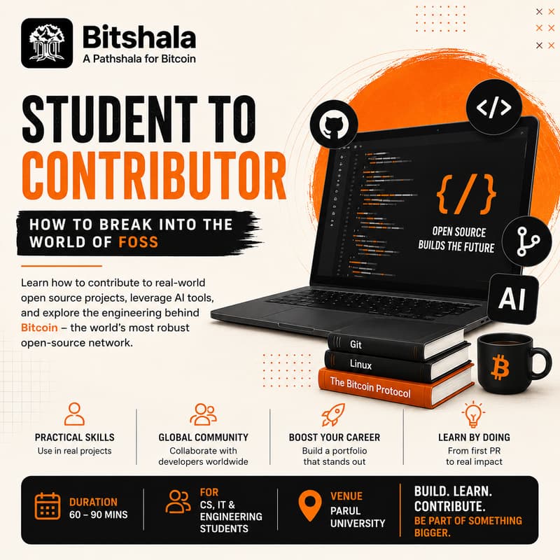 Cover Image for Student to Contributer : How to break into the FOSS world | Parul University, Vadodara
