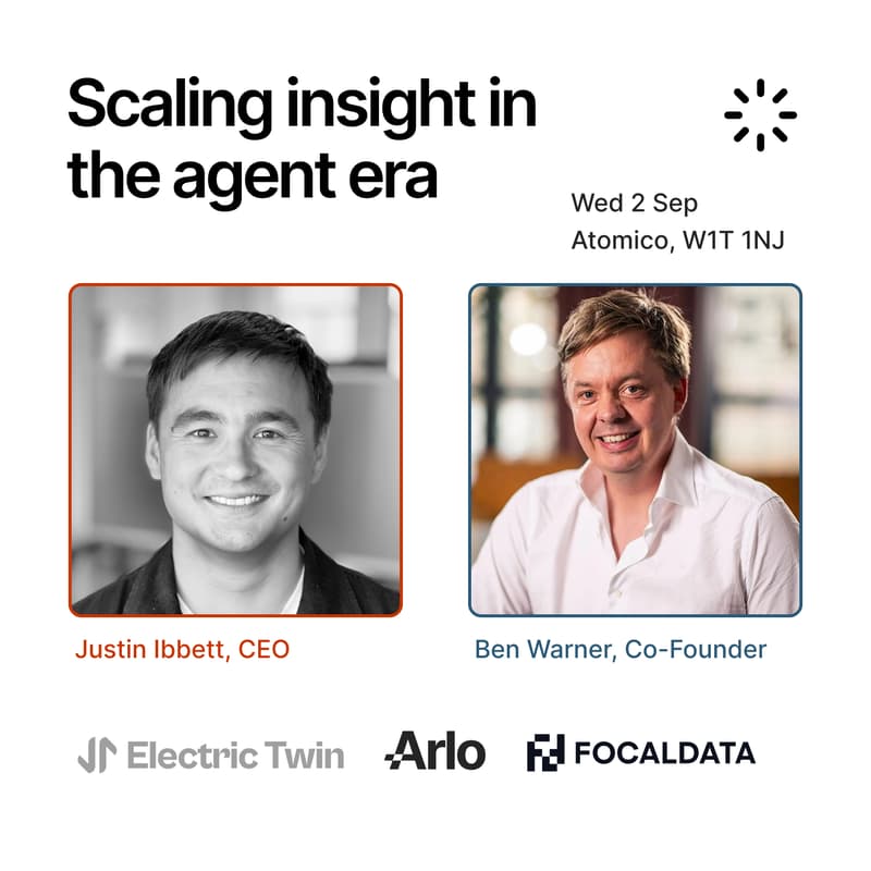 Cover Image for Arlo x Electric Twin x Focaldata: Scaling Insight in the AI Era