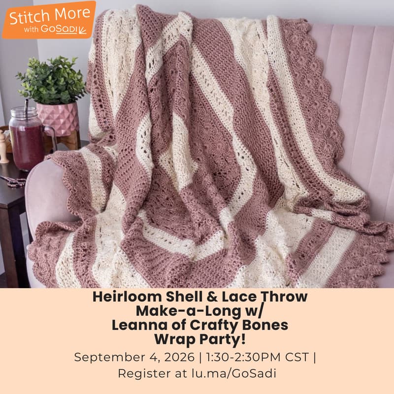 Cover Image for GoSadi Summer of Making-Heirloom Shell & Lace Throw Wrap Party