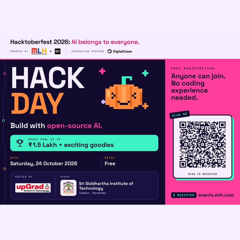 Cover Image for Hacktoberfest Hack Day Tumakur x upGrad School of Technology