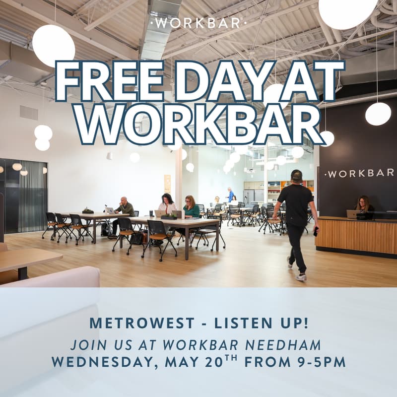 Cover Image for Free Day of Coworking @ Workbar Needham