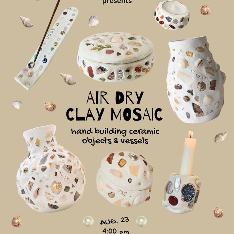 Cover Image for Sip & Clay - Air Dry Clay Mosaic Vessels