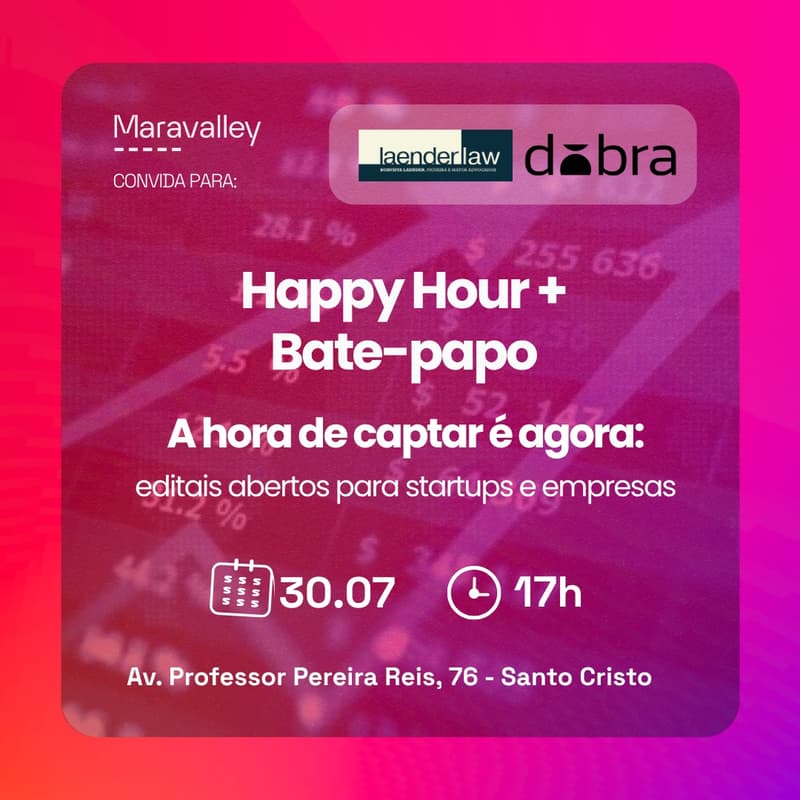 Cover Image for Happy Hour Maravalley - A hora de captar é agora: editais abertos para startups e empresas