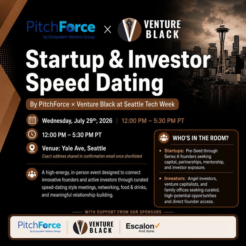 Cover Image for Startup & Investor Speed Dating | PitchForce X Venture Black