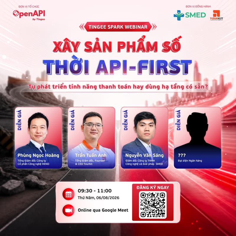 Cover Image for [Webinar] "XÂY SẢN PHẨM SỐ THỜI API-FIRST: TỰ PHÁT TRIỂN TÍNH NĂNG THANH TOÁN HAY DÙNG HẠ TẦNG CÓ SẴN?"