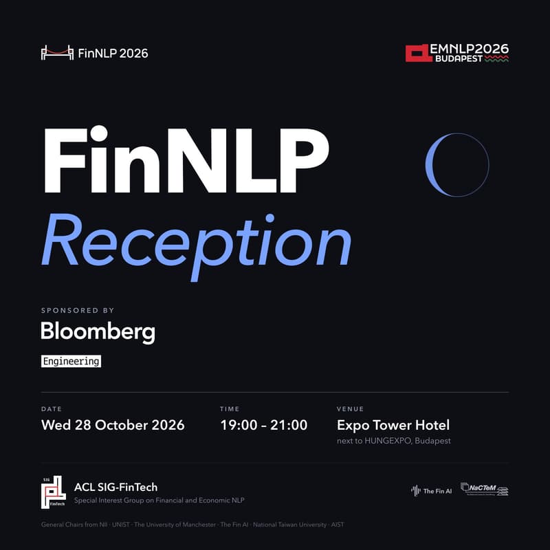 Cover Image for FinNLP 2026 Reception - Sponsored by Bloomberg