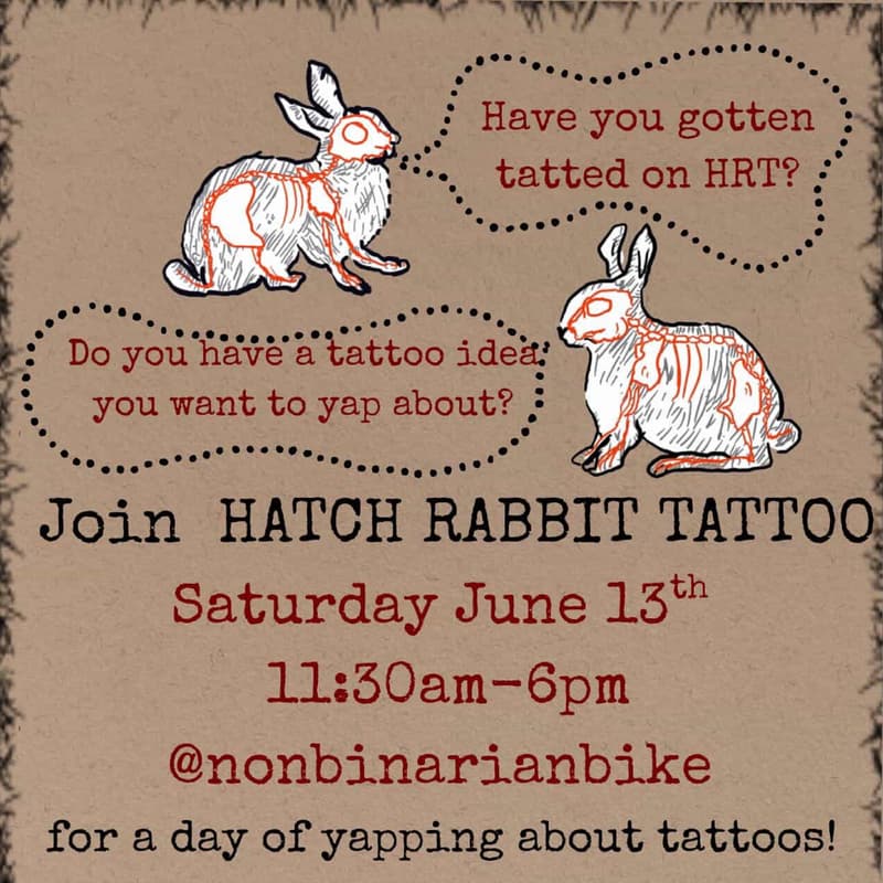 Cover Image for Hatch Rabbit Tattoo Pride Pop-Up at The Nonbinarian Bookstore