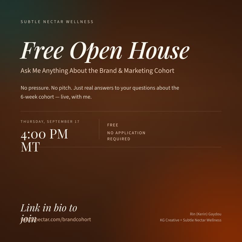 Cover Image for Subtle Nectar Brand & Marketing Cohort Open House