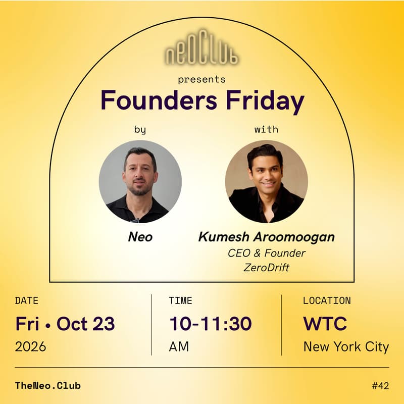 Cover Image for Founders Friday by Neo with Kumesh Aroomoogan