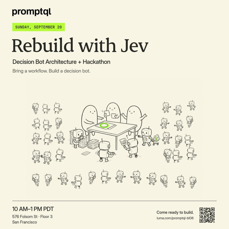 Cover Image for Rebuild With Jev: Decision Bot Architecture + Hackathon