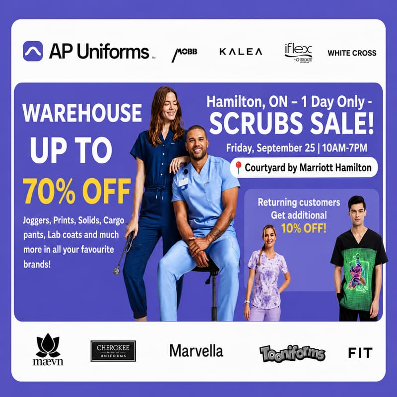 Cover Image for Warehouse Scrubs Sale – Hamilton, ON – 1 Day Only