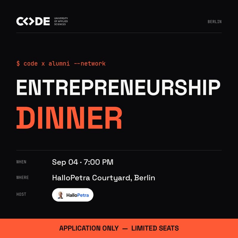 Cover Image for CODE x Alumni | Entrepreneurship Dinner
