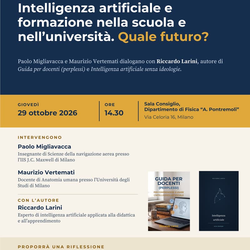 Cover Image for Intelligenza artificiale e formazione nella scuola e nell’università: quale futuro?