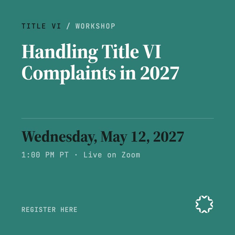 Cover Image for Handling Title VI complaints in 2027.