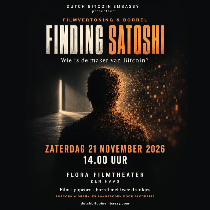 Cover Image for Finding Satoshi: filmvertoning & borrel