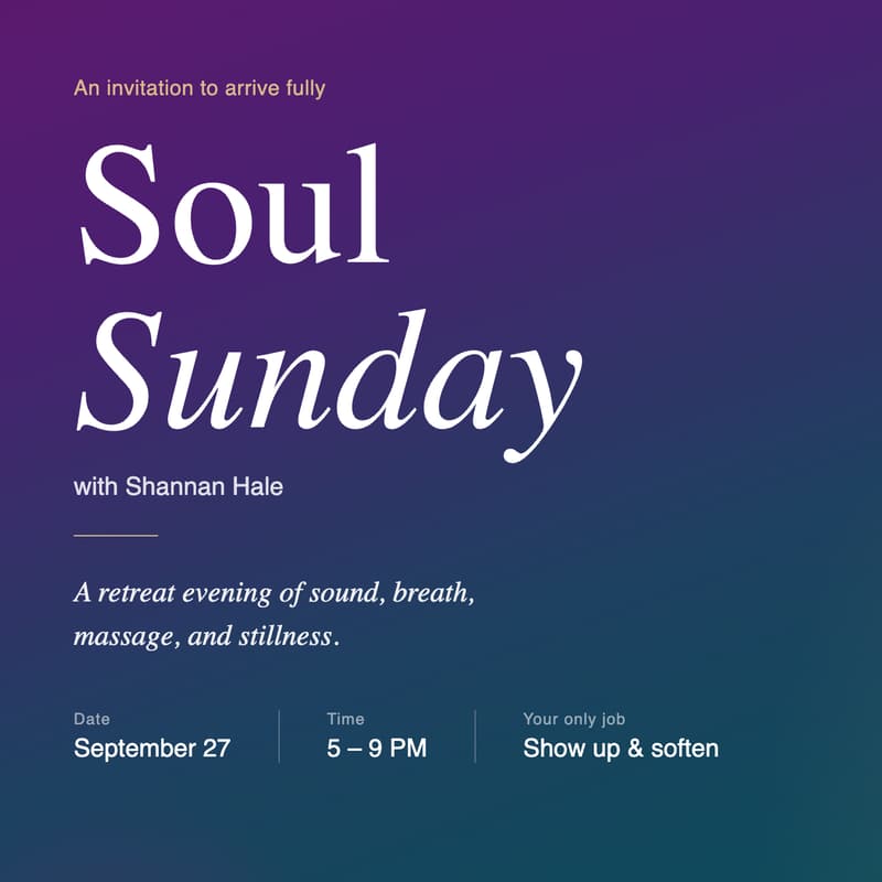 Cover Image for SOUL Sunday w/ Shannan Hale