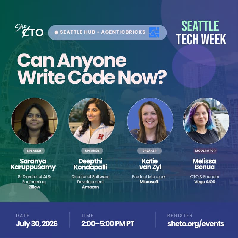 Cover Image for SheTO Seattle Tech Week | Can Anyone Write Code Now?