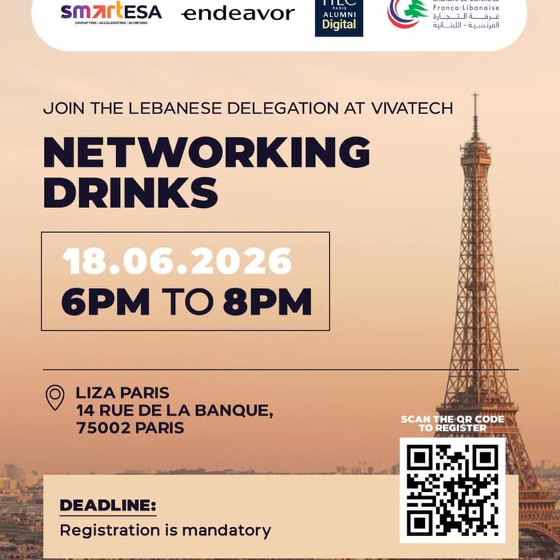 Cover Image for Networking Drinks With The Lebanese Delegation At Vivatech-Paris